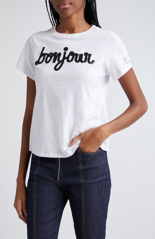 Cinq À Sept Cinq A Sept Merci Sequin Fringe Graphic Tee In White