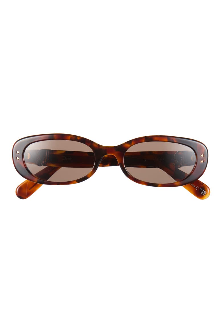 DiorOblique B1I 52mm Oval Sunglasses, Main, color, HAVANA/ BROWN