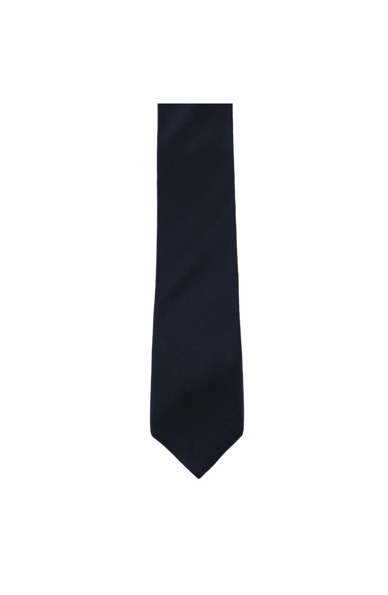 Trafalgar Sutton Solid Color Silk Brace and Necktie Combo, Alternate, color, Black