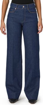 PAIGE Sasha Pintuck High Waist Wide Leg Jeans