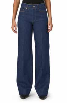 PAIGE Sasha Pintuck High Waist Wide Leg Jeans