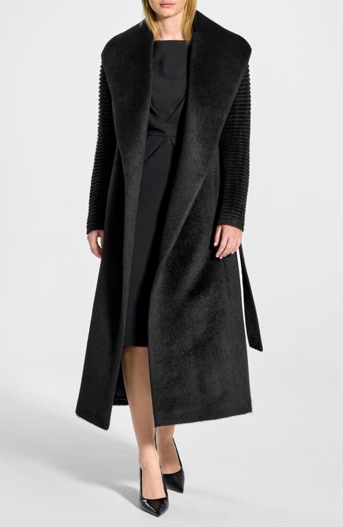 Sentaler Shawl Collar Alpaca Blend Wrap Coat In Black