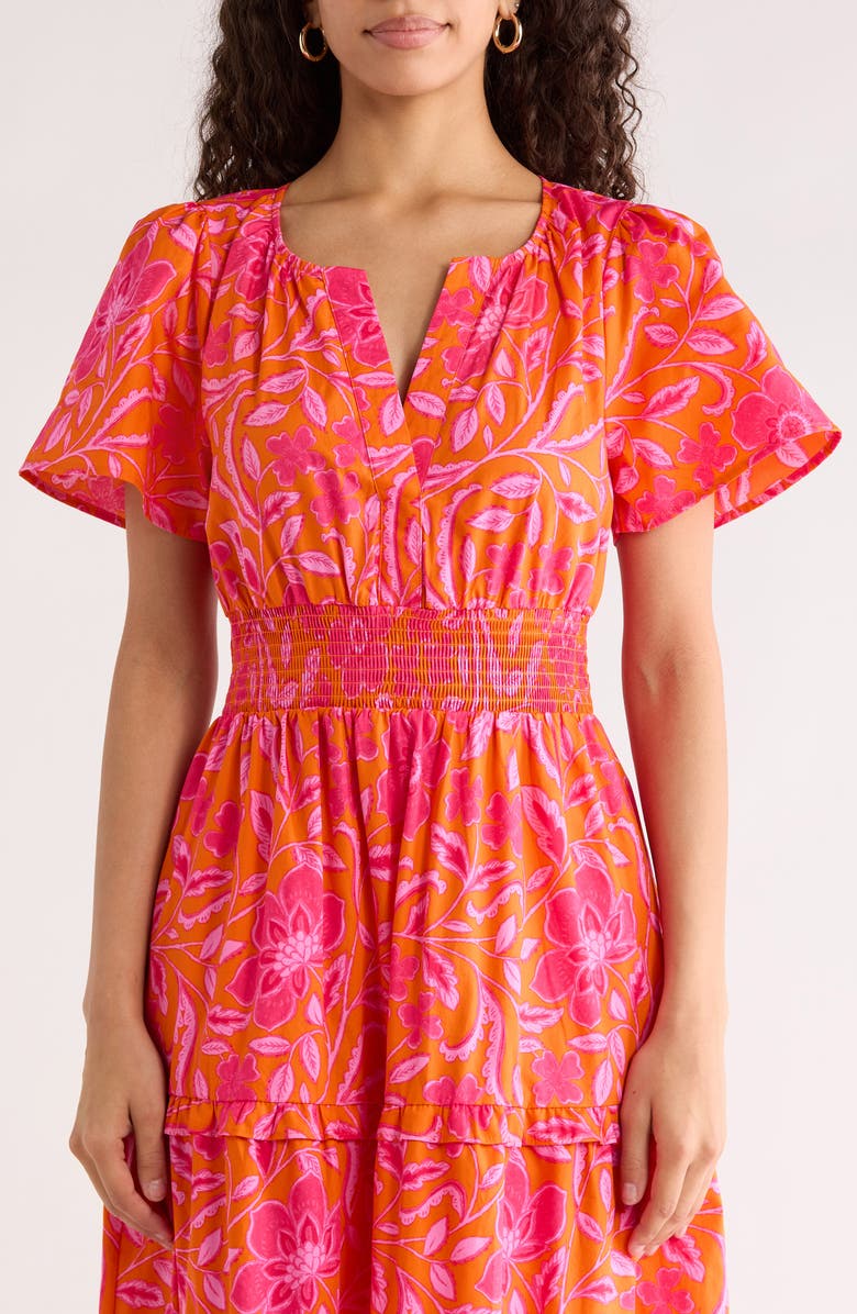 SUGARLIPS Rea Floral Tiered Cotton Dress, Alternate, color, 