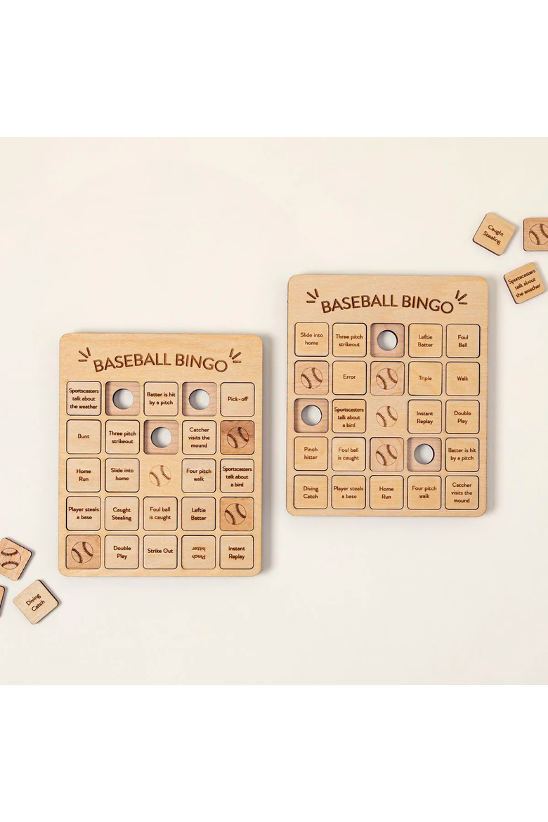 Baseball Bingo Set of 2 by Woodtech, Main, color, Beige
