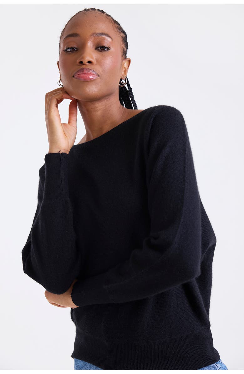 1982 Alaia Long Sleeve 100% Cashmere Sweater, Alternate, color, Black