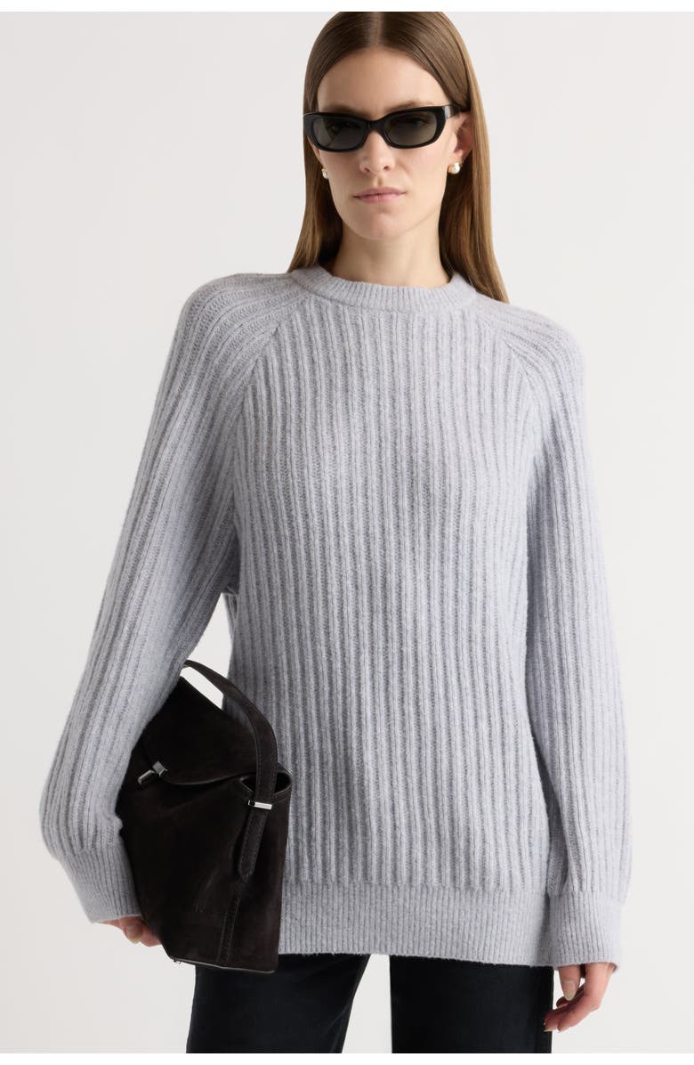 Modern Citizen Roylene Ribbed Boyfriend Sweater, Alternate, color, French Grey