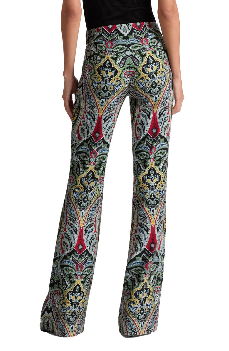 Alice + Olivia Teeny Paisley Print Flare Bootcut Pants, Alternate, color, Paisley Poem
