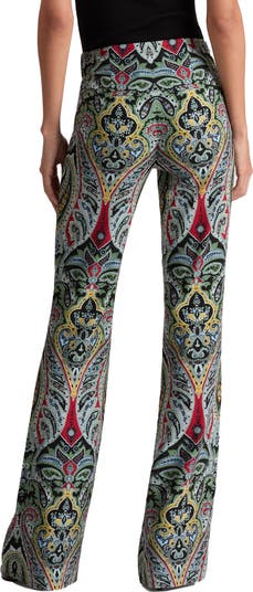 Teeny Paisley Print Flare Bootcut Pants