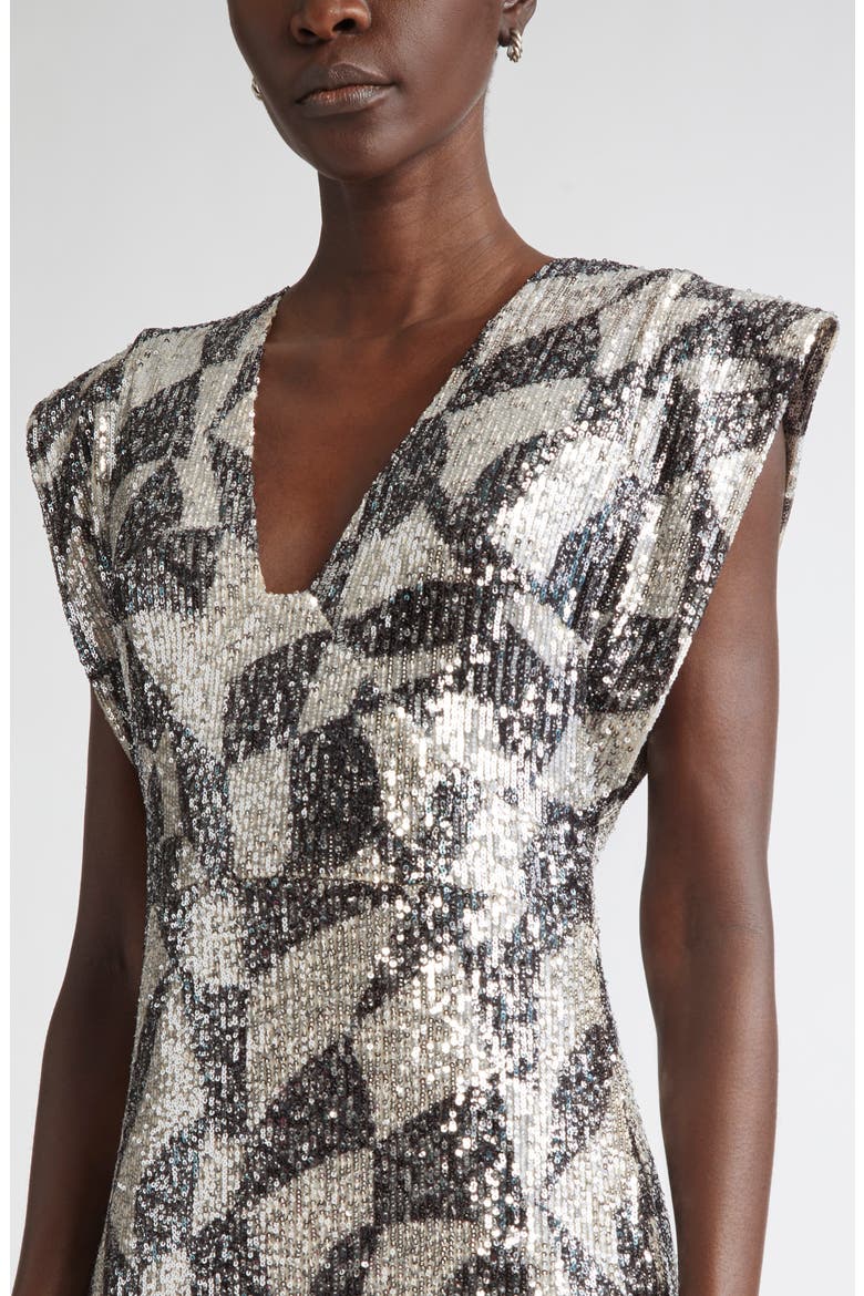 Cubist Sequin Gown, Alternate, color, ECBI ECRU/BLACK MULTI
