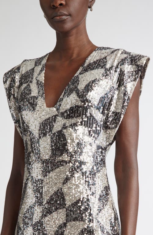St John St. John Collection Cubist Sequin Gown In Multi