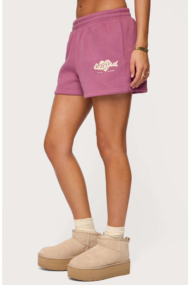 We're Edikted Sweat Shorts, Alternate, color, MAUVE