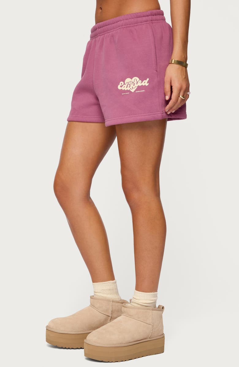 EDIKTED We're Edikted Sweat Shorts, Alternate, color, Mauve