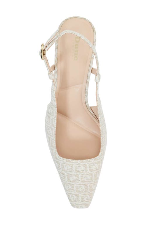 Dune London Dancing Slingback Kitten Heel Pump In Beige/ivory