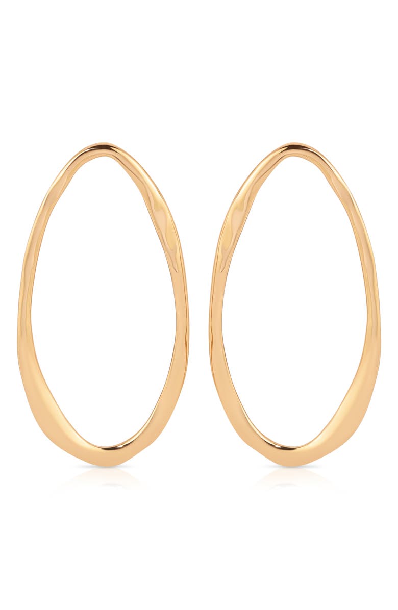 Ettika Hammered Oval Frontal Hoop Earrings, Alternate, color,