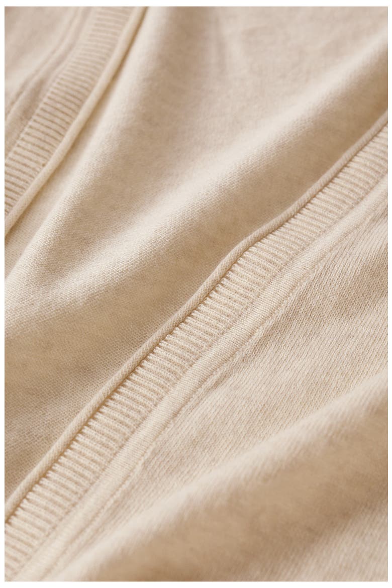 Vanessa Open Front Organic Cotton Crop Cardigan, Alternate, color, KNIT MELANGE CHALK