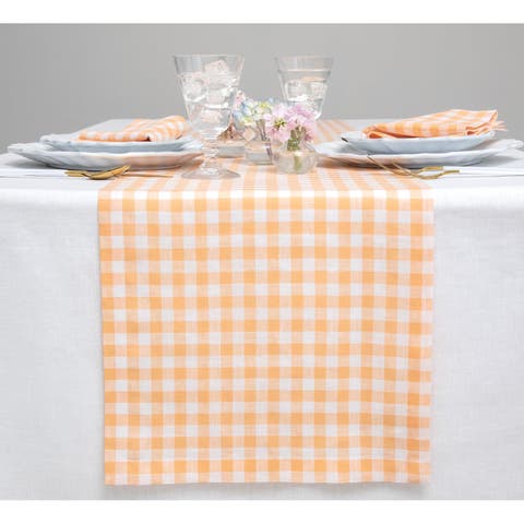 Linen Table Runner - Gingham Check
