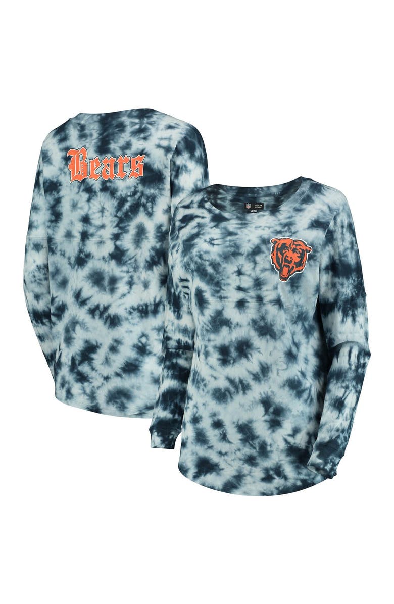 New Era Women's New Era Navy Chicago Bears Tie-Dye Long Sleeve T-Shirt, Main, color, Navy