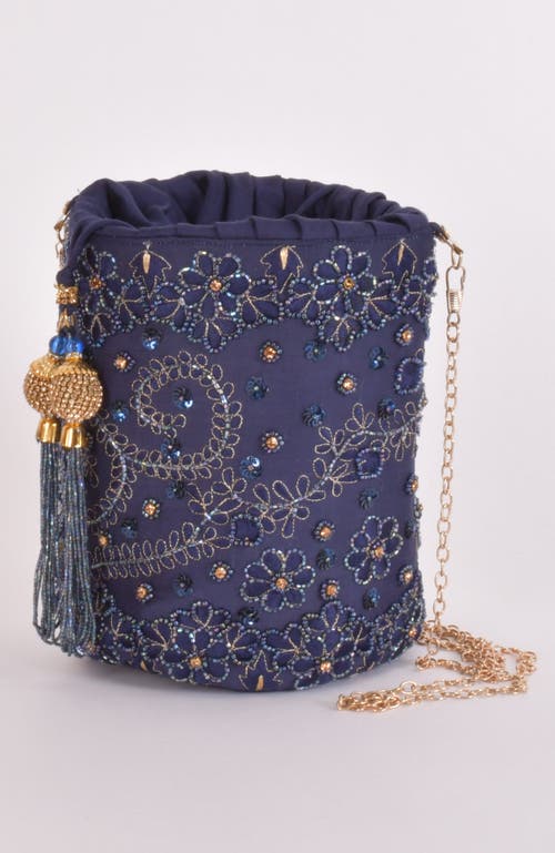 Raas June Embroidered Bucket Bag In Blue