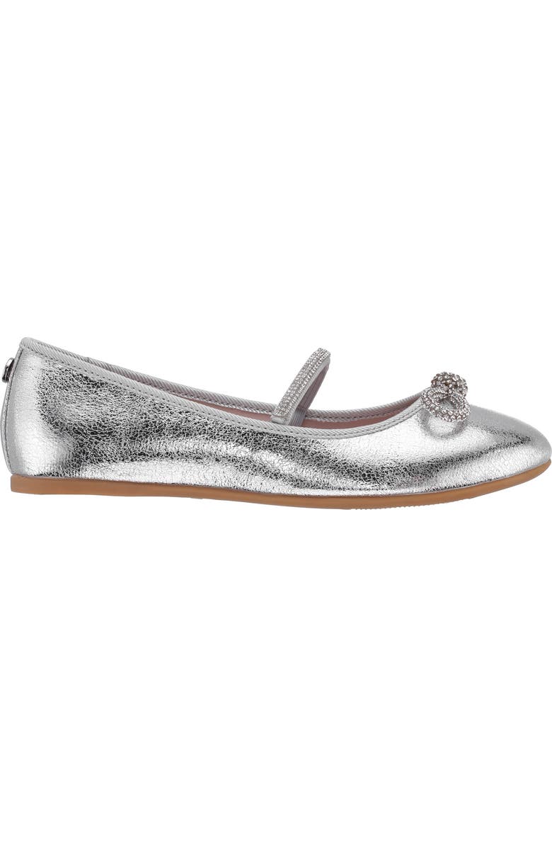 Nina Kids' Kendalla Ballet Flat, Alternate, color, Silver Crackled Metallic