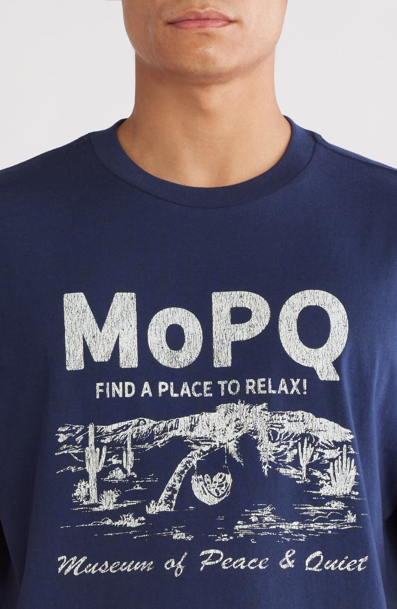 Museum of Peace & Quiet Relax Pigment Dyed Graphic T-Shirt, Alternate, color, Navy