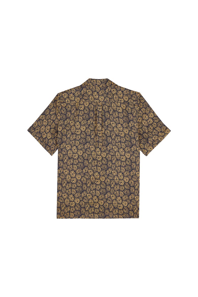 Men's Carapaces Printed Short Sleeve Linen Shirt, Alternate, color, BLEU MARINE