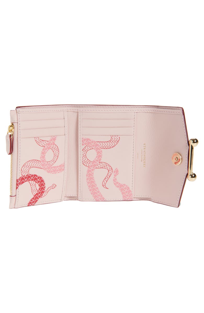 Strathberry Mosaic Lunar New Year Snake Calfskin Trifold Wallet, Alternate, color, 
