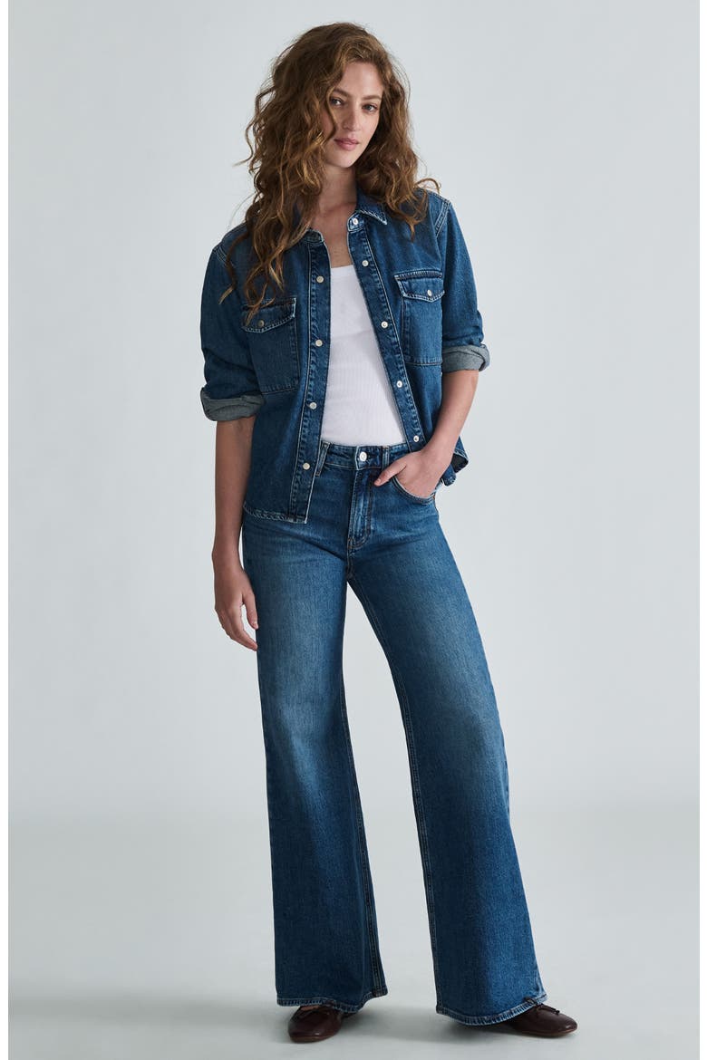 Grace Mid Rise Flare Jeans, Alternate, color, MID BRUSHED CLASSIC