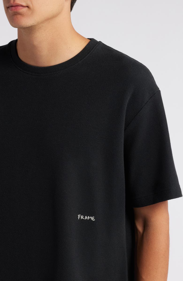 FRAME Solid Jacquard Cotton T-Shirt, Alternate, color, Black