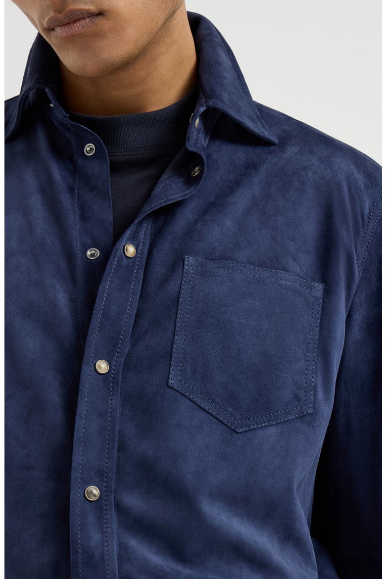 Suede overshirt, Alternate, color, Ink