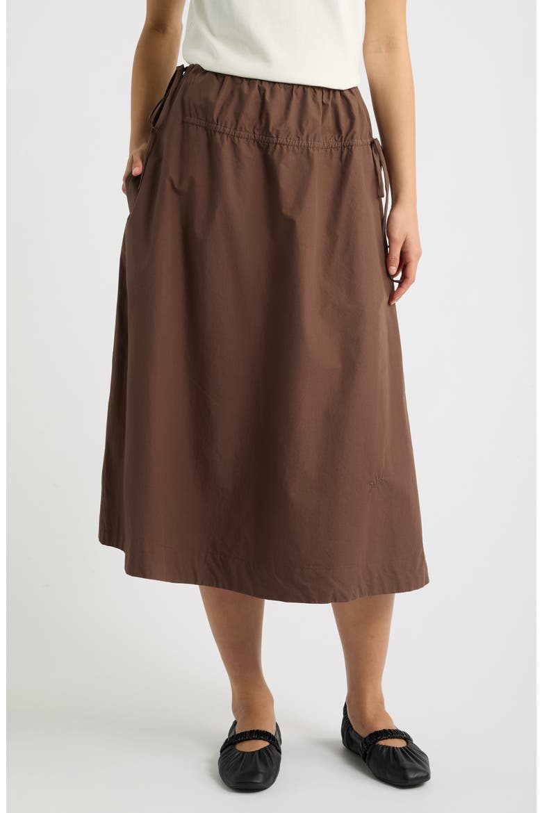 Caspia Organic Cotton Midi Skirt, Main, color, CHOC