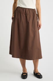 Damson Madder Caspia Organic Cotton Midi Skirt