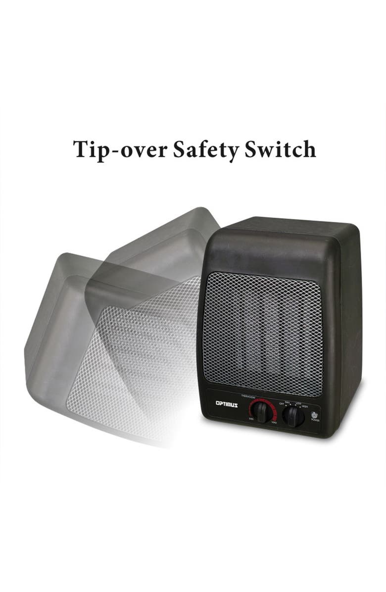 Optimus Portable Ceramic Heater, Alternate, color, Black