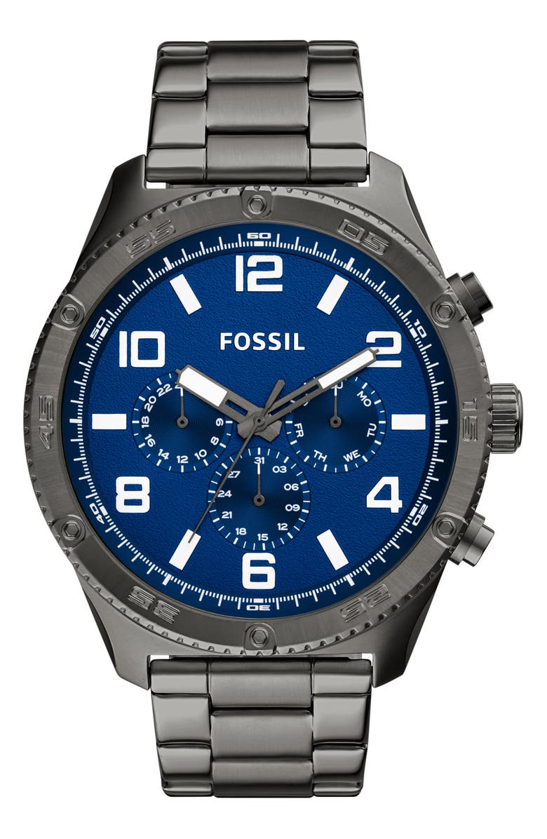 Fossil Brox Multifunction Bracelet Watch, 50mm, Main, color, Blue