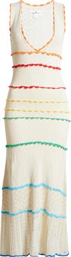 Capittana Abbie Tiered Mixed Stitch Cover-Up Maxi Dress