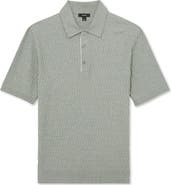 Reiss Era Basket Weave Knit Polo Sweater