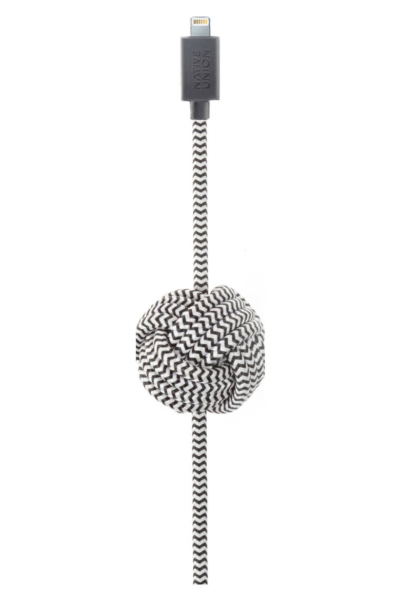 Night Lightning to USB Charging Cable, Alternate, color, ZEBRA