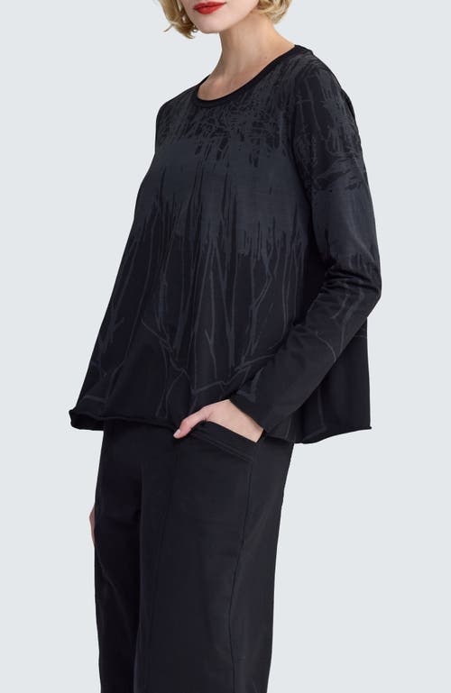 Luukaa Selene Laser-burn Jersey Blouse In Black