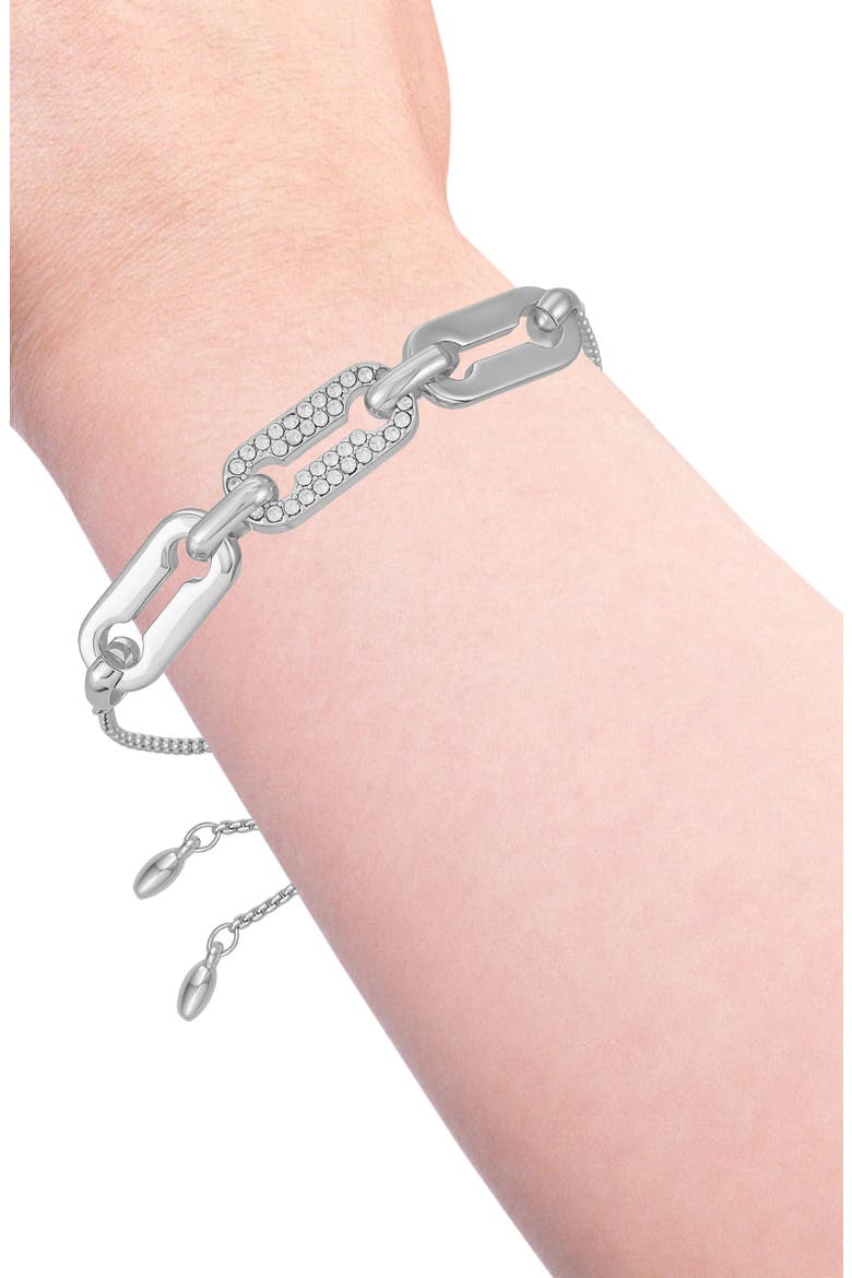 Crystal Chain Slider Bracelet, Alternate, color, SILVER TONE