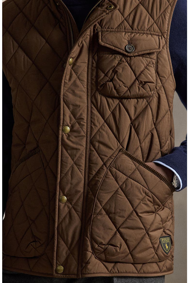 Beaton Quilted Vest, Alternate, color, BROWN