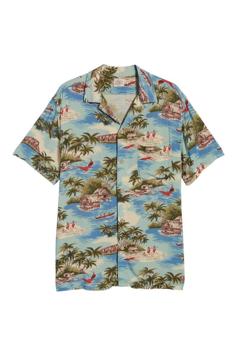 Regular Fit Camp Shirt, Alternate, color, KAPALUA BAY