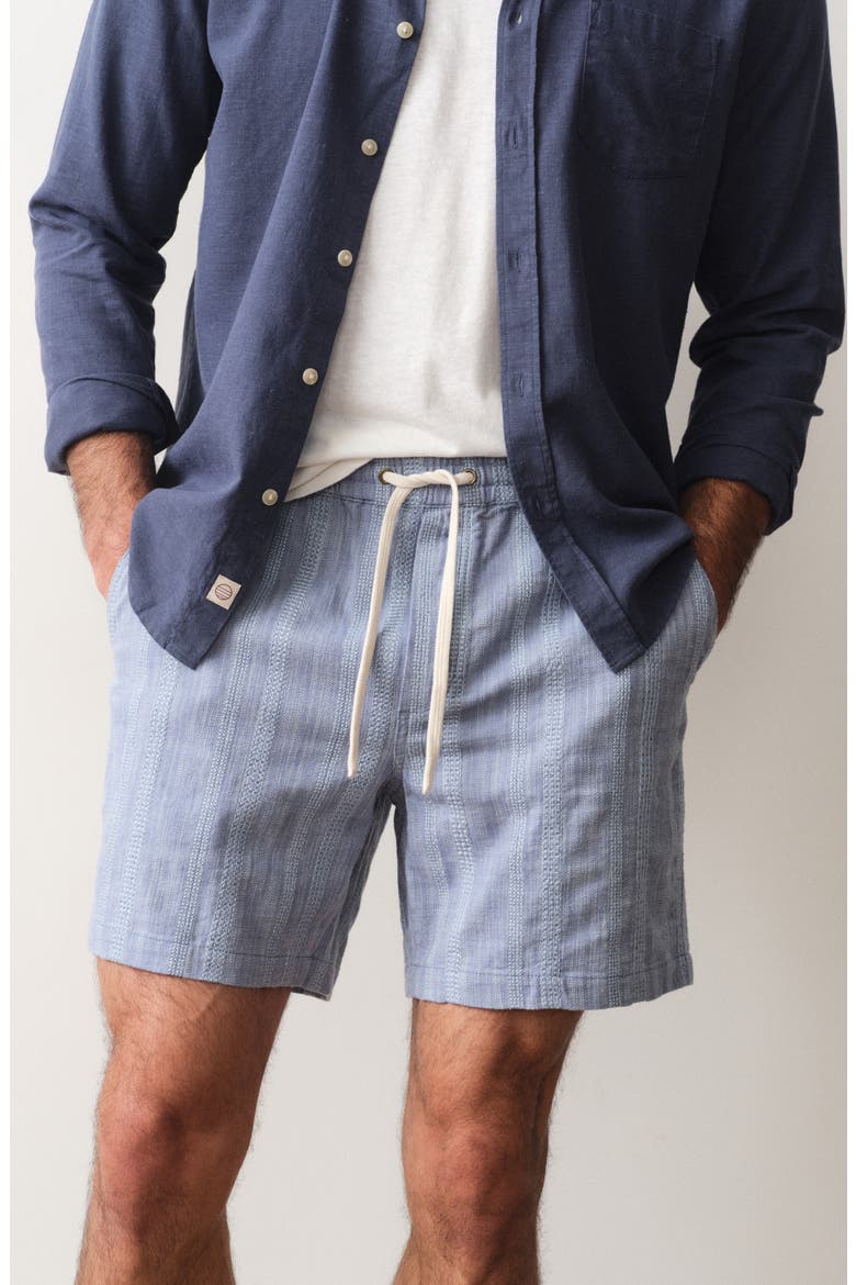 Saturday Beach Striped Shorts, Alternate, color, BLUE