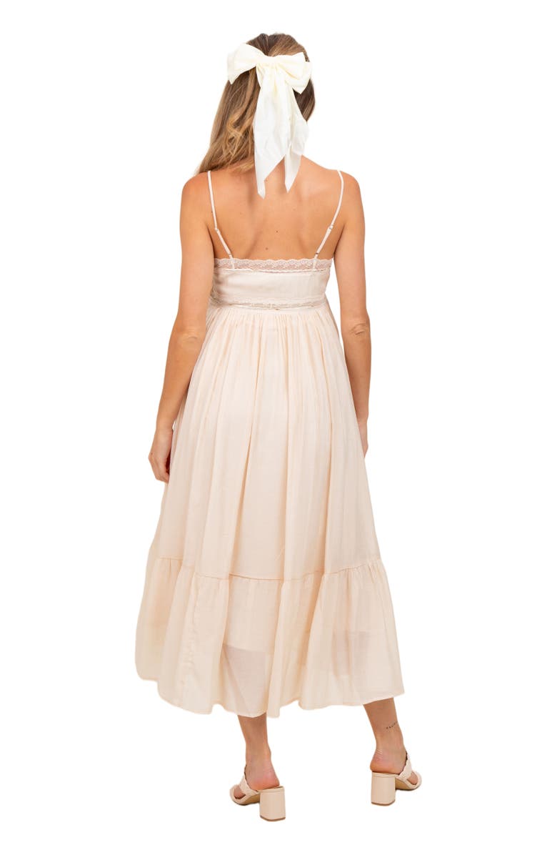 PinkBlush Lace Detail Button Front Sleeveless Midi Dress, Alternate, color, 