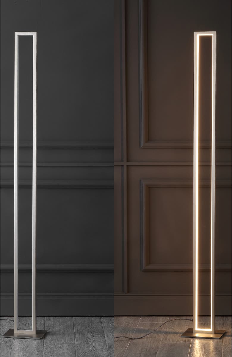 JONATHAN Y Johan 59.5" Modern Minimalist Aluminum Integrated Tower LED Floor Lamp, Nickel, Alternate, color, Nickel