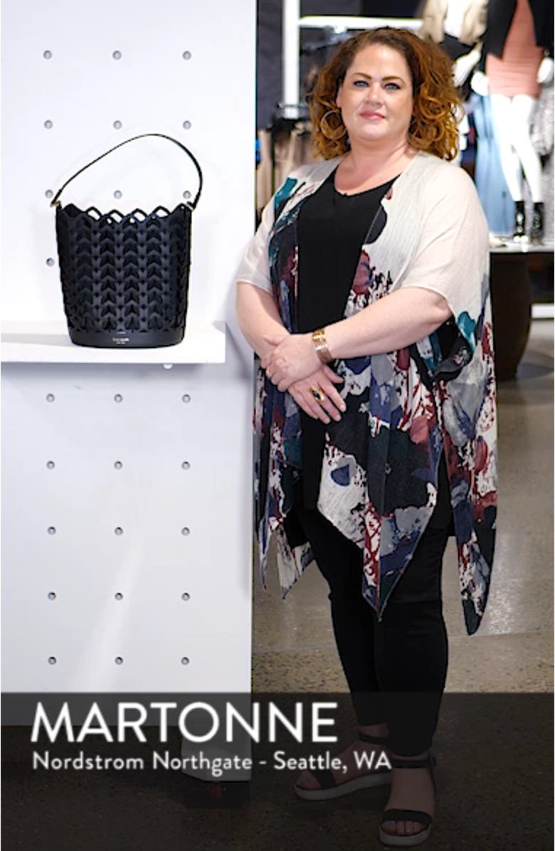 medium dorie leather bucket bag, sales video thumbnail