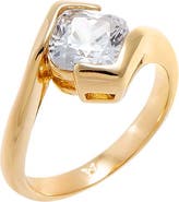 BY ADINA EDEN CZ Solitaire Square Bezeled Pinky Ring