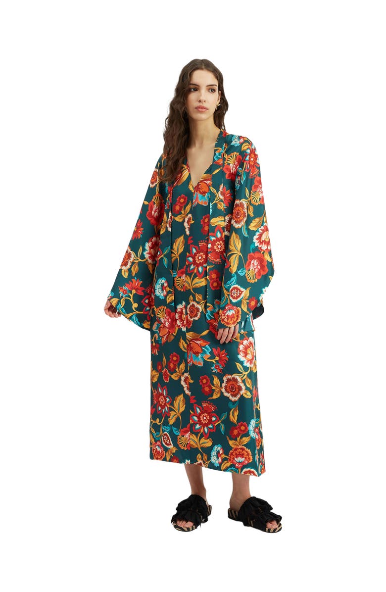 La DoubleJ Magnifico Midi Dress Hottie Emerald, Main, color, Hottie Emerald