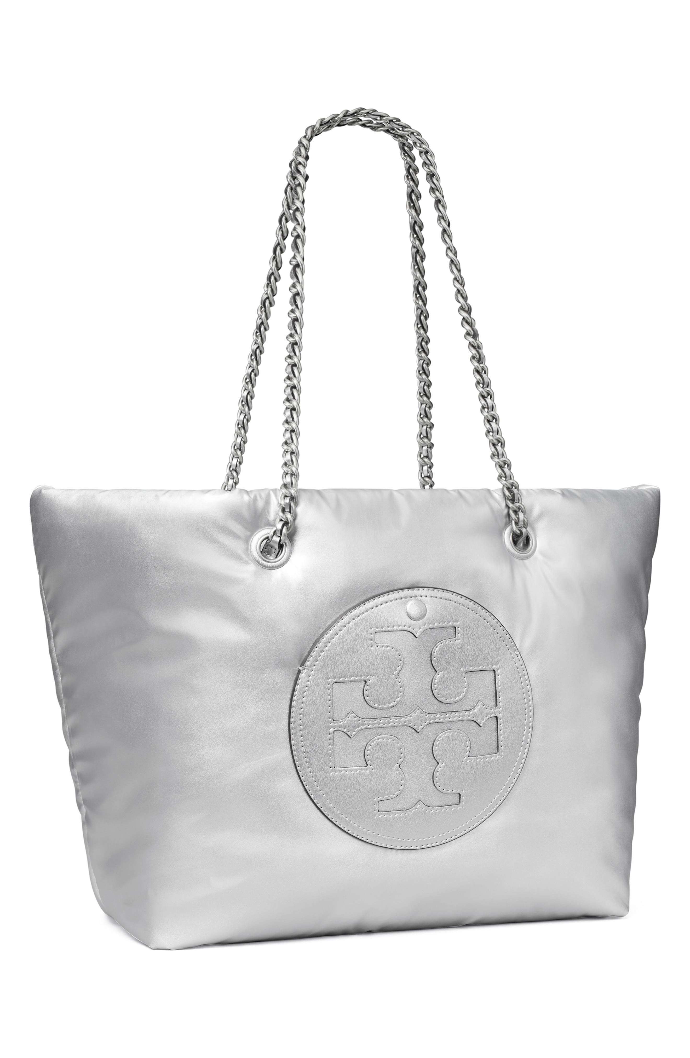 Tory Burch Ella Metallic Puffy Chain Tote, Alternate, color, 