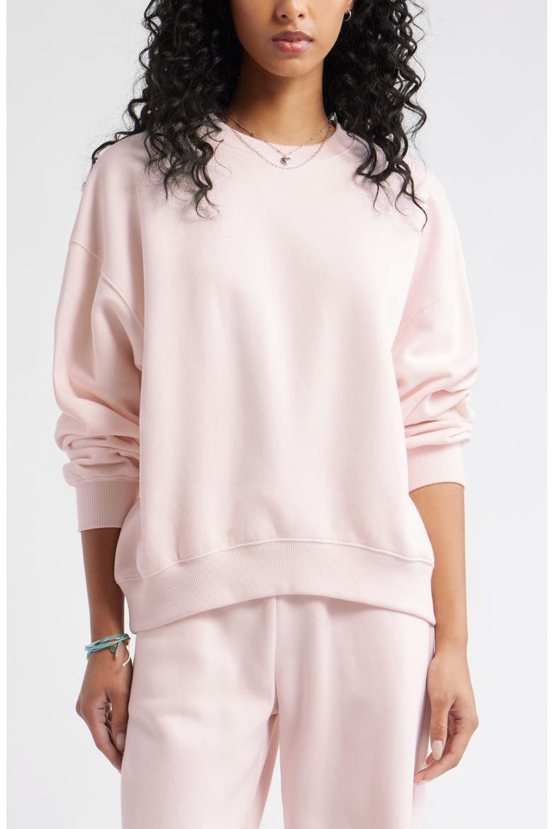 Relaxed Cotton Blend Sweatshirt, Main, color, PINK PRIMROSE