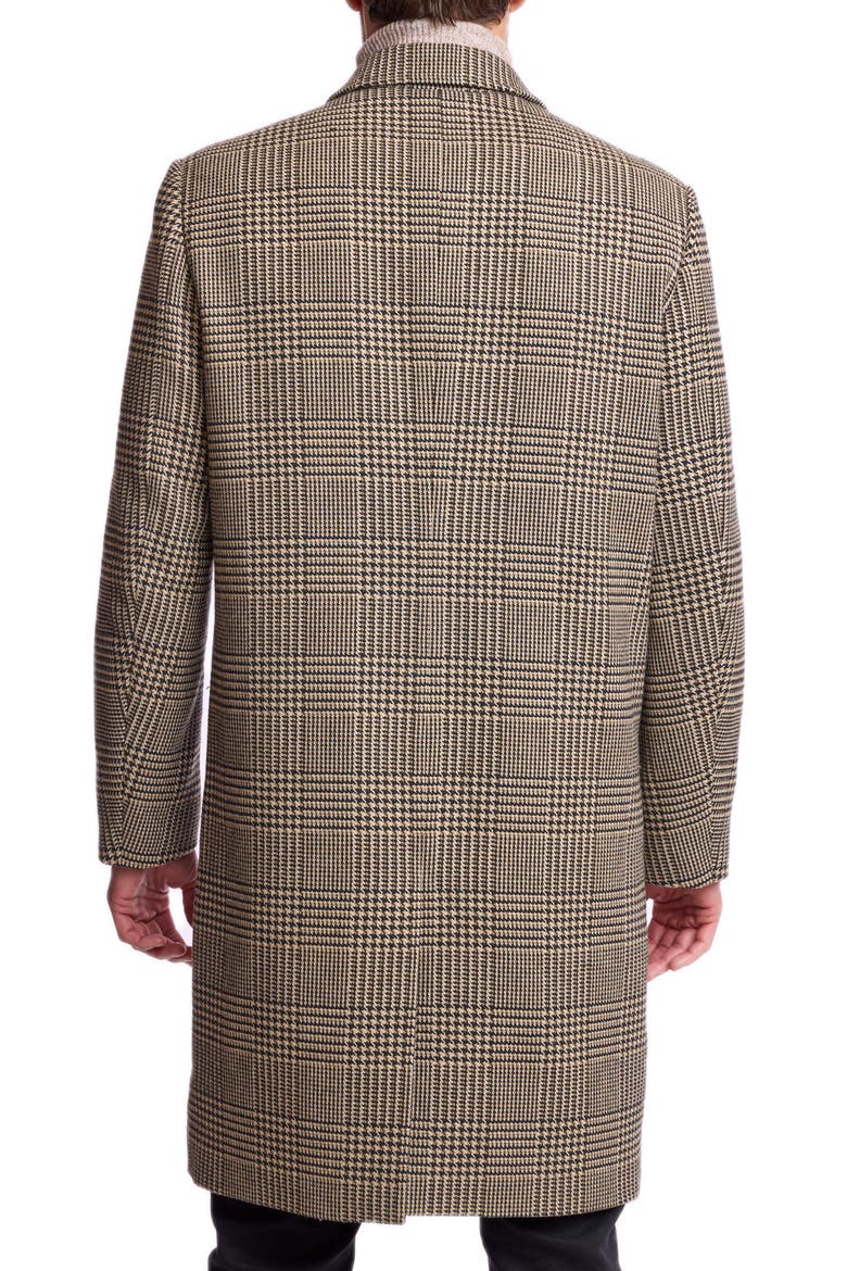 Houndstooth Stretch Overcoat, Alternate, color, BLACK TAN OLIVE HOUNDS