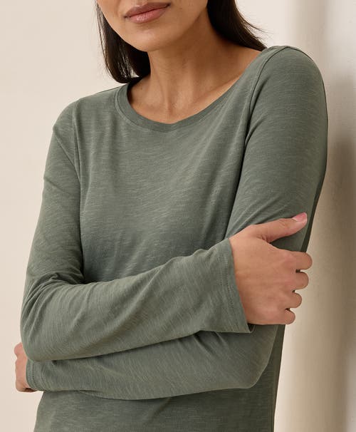 Pact Organic Cotton Featherweight Slub Long Sleeve Tee In Castor Grey